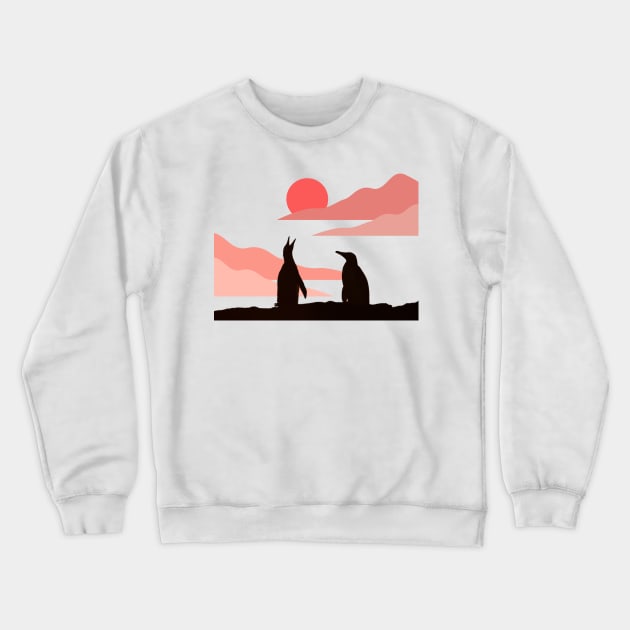 Sunset on Penguin Island Crewneck Sweatshirt by Duck Cloud 9